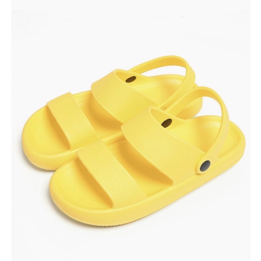 Yellow rubber slip ons 💛💛